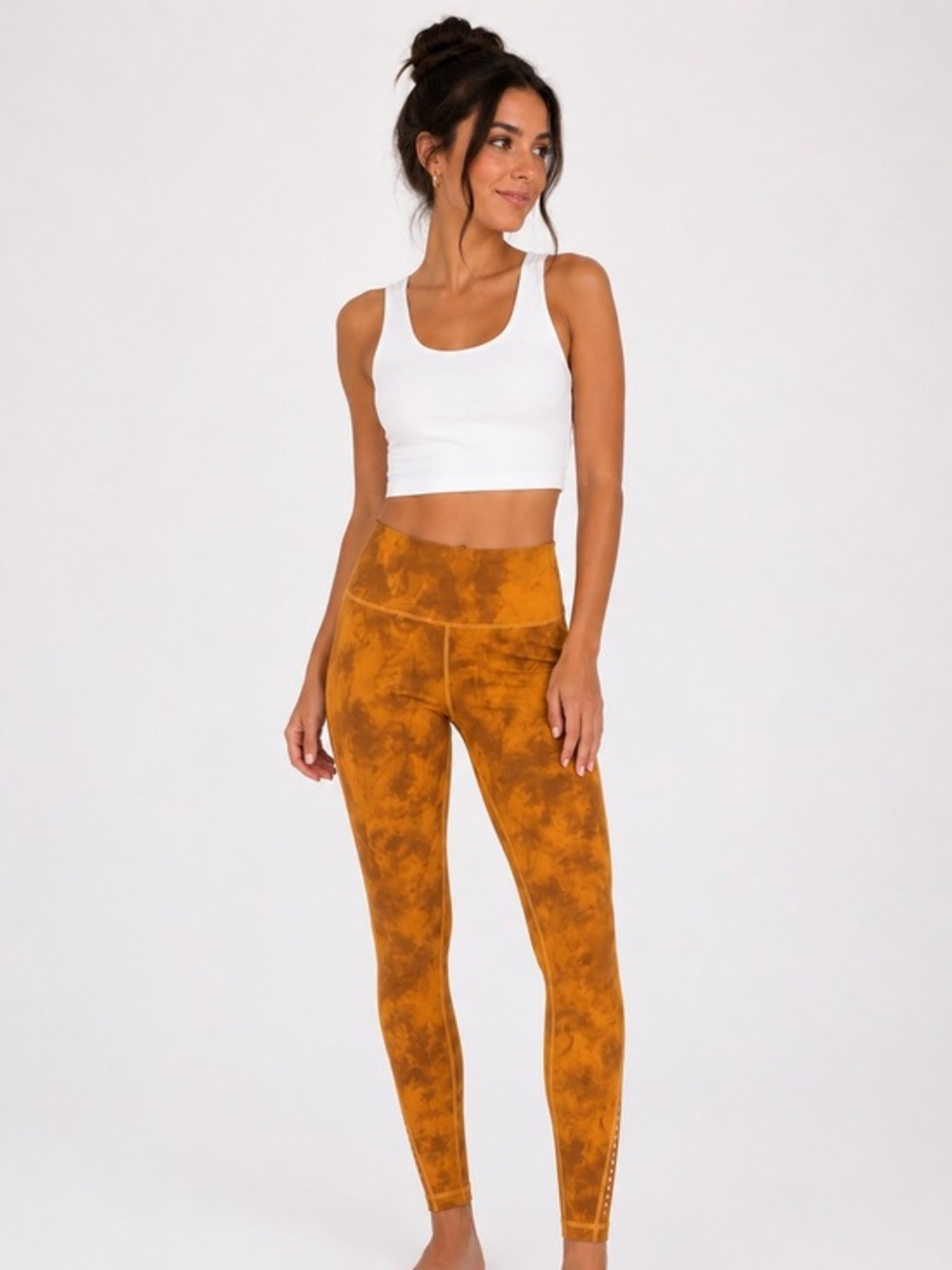 Orange Tie Dye Active Leggings | Size Medium